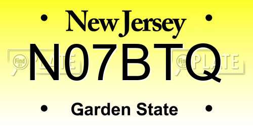 N07BTQ New Jersey License Plate