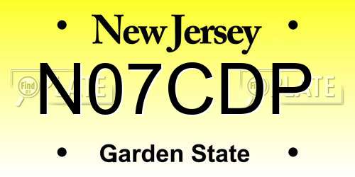 N07CDP New Jersey License Plate