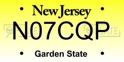 N07CQP New Jersey License Plate