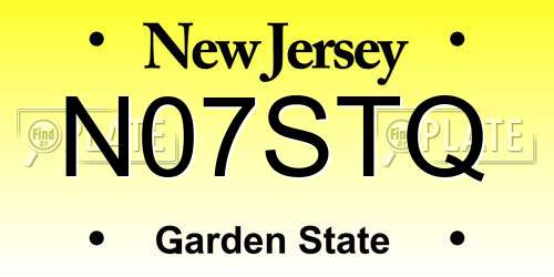 N07STQ New Jersey License Plate
