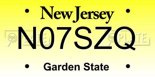 N07SZQ New Jersey License Plate