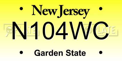 N104WC New Jersey License Plate