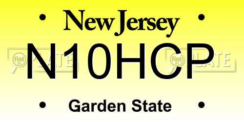 N10HCP New Jersey License Plate