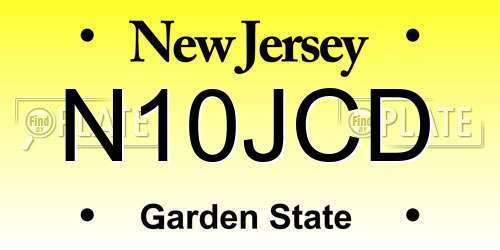 N10JCD New Jersey License Plate