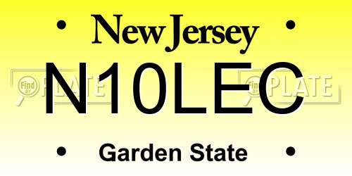 N10LEC New Jersey License Plate