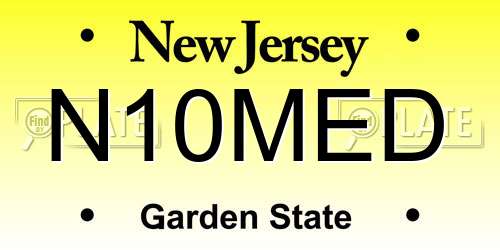 N10MED New Jersey License Plate