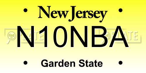N10NBA New Jersey License Plate