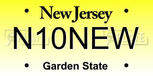 N10NEW New Jersey License Plate