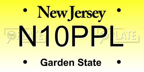 N10PPL New Jersey License Plate