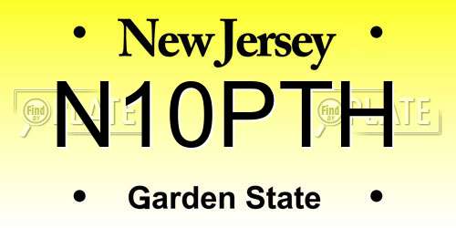 N10PTH New Jersey License Plate