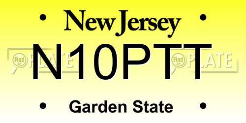N10PTT New Jersey License Plate