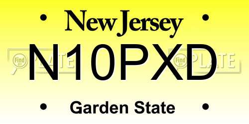 N10PXD New Jersey License Plate
