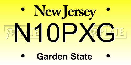 N10PXG New Jersey License Plate