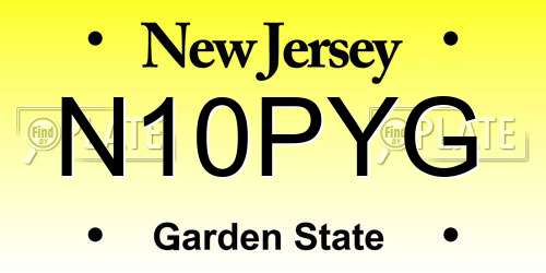 N10PYG New Jersey License Plate