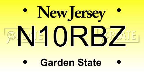 N10RBZ New Jersey License Plate