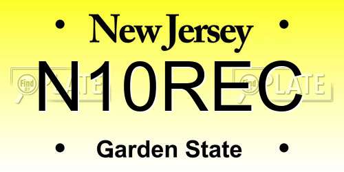 N10REC New Jersey License Plate