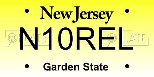 N10REL New Jersey License Plate