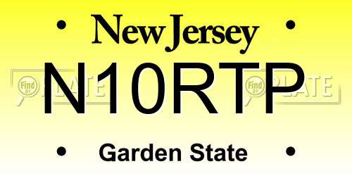 N10RTP New Jersey License Plate