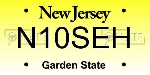 N10SEH New Jersey License Plate