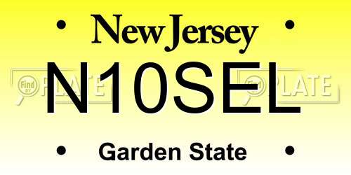 N10SEL New Jersey License Plate