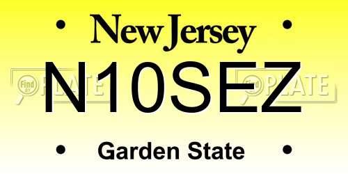 N10SEZ New Jersey License Plate