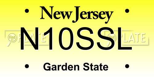 N10SSL New Jersey License Plate