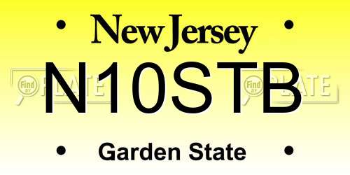 N10STB New Jersey License Plate