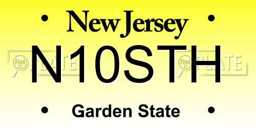 N10STH New Jersey License Plate