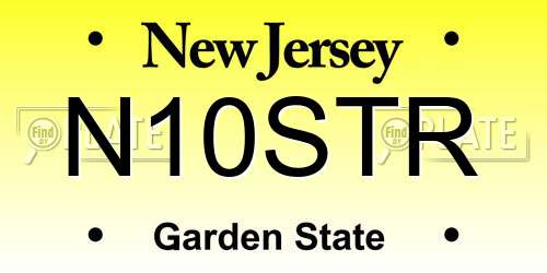 N10STR New Jersey License Plate