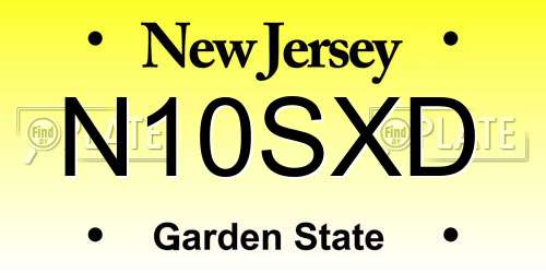 N10SXD New Jersey License Plate