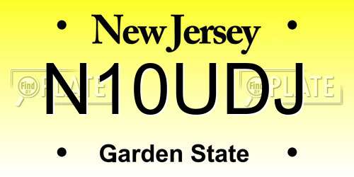 N10UDJ New Jersey License Plate