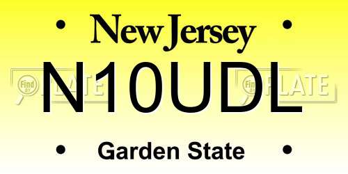 N10UDL New Jersey License Plate