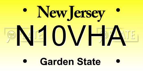 N10VHA New Jersey License Plate