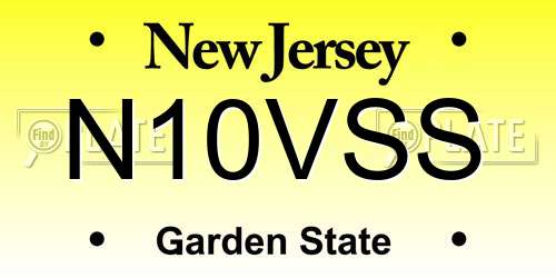 N10VSS New Jersey License Plate
