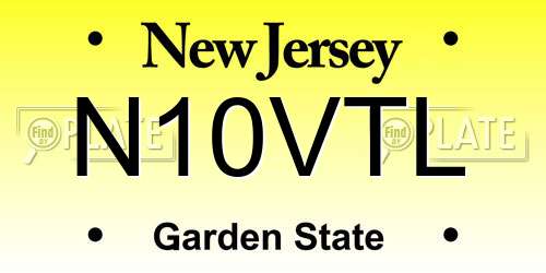 N10VTL New Jersey License Plate