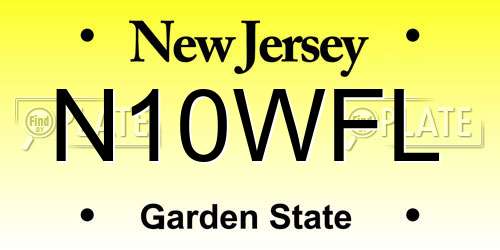N10WFL New Jersey License Plate