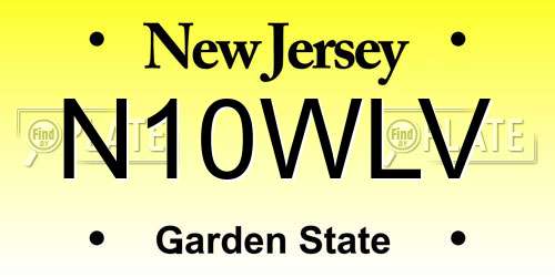 N10WLV New Jersey License Plate