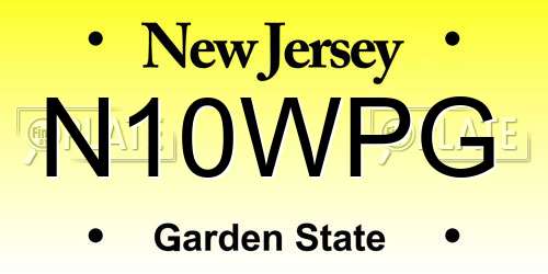 N10WPG New Jersey License Plate