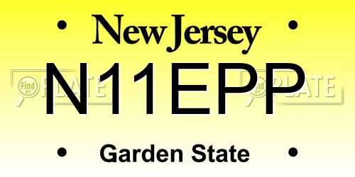 N11EPP New Jersey License Plate