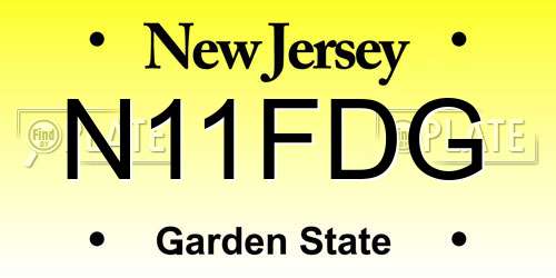 N11FDG New Jersey License Plate