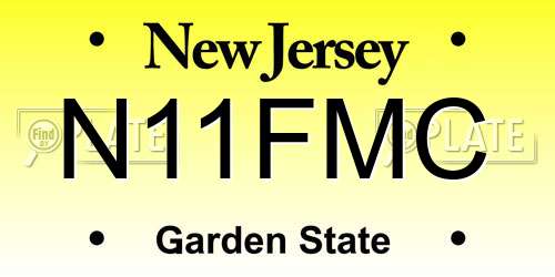 N11FMC New Jersey License Plate