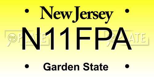 N11FPA New Jersey License Plate
