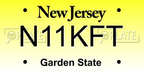 N11KFT New Jersey License Plate