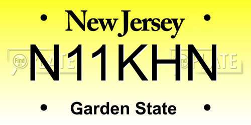 N11KHN New Jersey License Plate