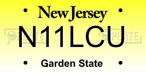 N11LCU New Jersey License Plate