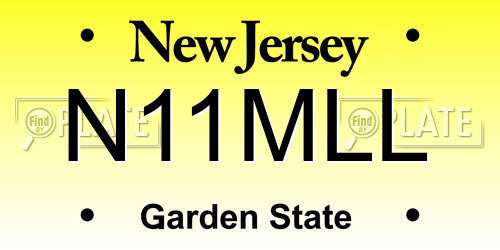 N11MLL New Jersey License Plate