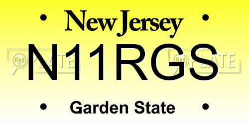 N11RGS New Jersey License Plate