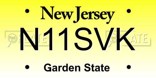 N11SVK New Jersey License Plate