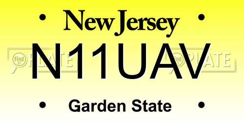 N11UAV New Jersey License Plate