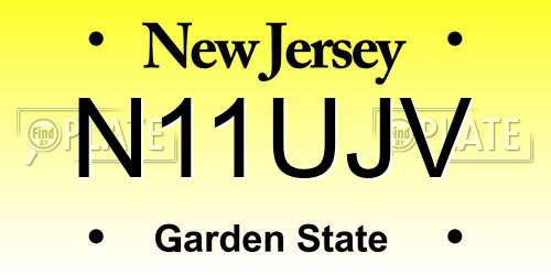 N11UJV New Jersey License Plate